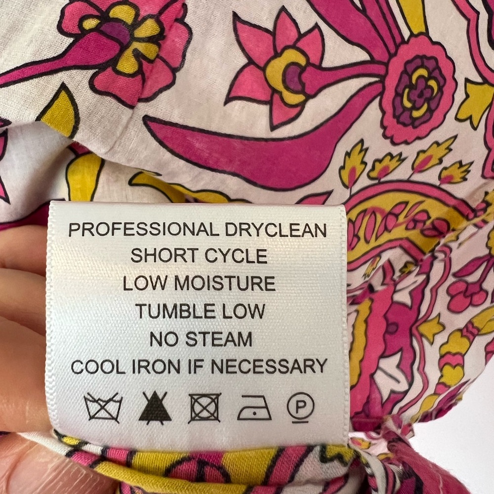 Tory Burch Pink and Yellow Floral Sleeves Blouse - Picture 6 of 6